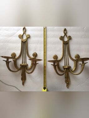Elegant Gold Wall Sconce Pair - Classic Home Wall Decor